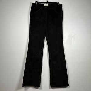 Nili Lotan Celia Pants Size 6 Women's Gunmetal Black Corduroy Kick Flare Stretch